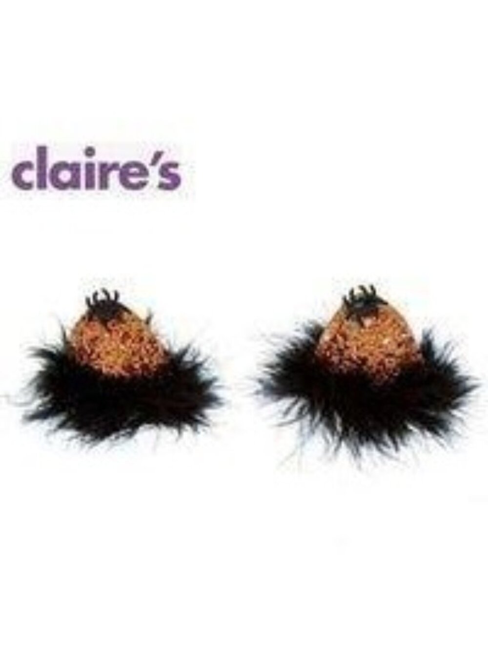 Claires Halloween Glitter Spider Hair Clips With Black Feather Accents Costume